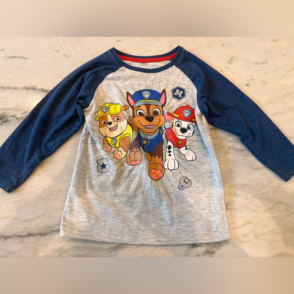 Kids Nikolodean Paw Patrol Blue and Gray Shirt size 4T